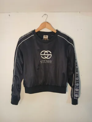 Stüssy Cropped Crew Jumper – Size 10 – Navy
