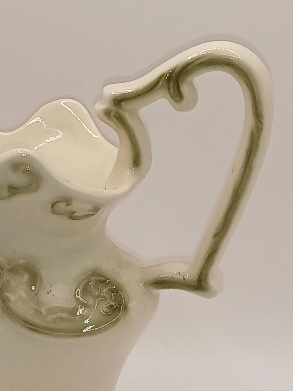 Arnells Jug and Bowl Set Cream Green Ceramic Wash Set 1970s
