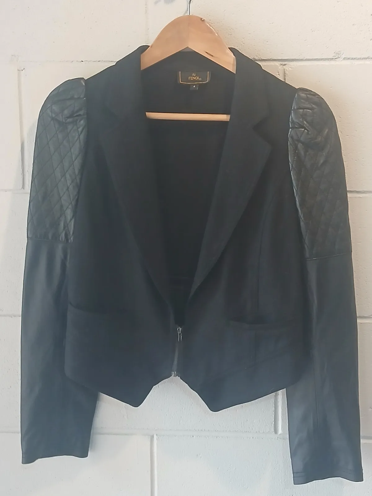 Fendi Black Mixed Fabric Jacket - Size 4